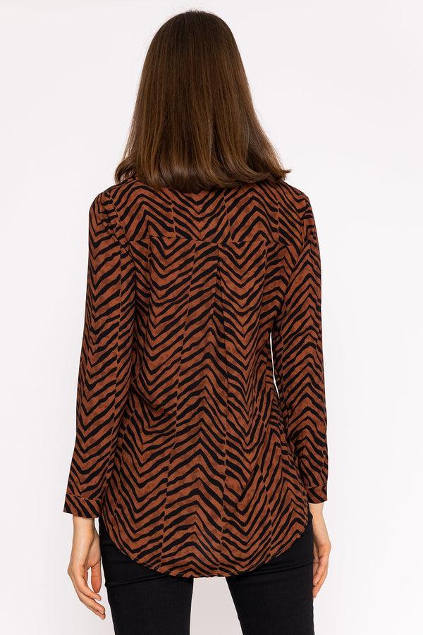 Carraig Donn Viscose Shirt In Brown Animal Print