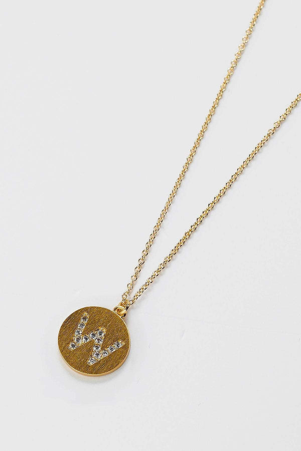 carraig donn W Initial Necklace in Gold