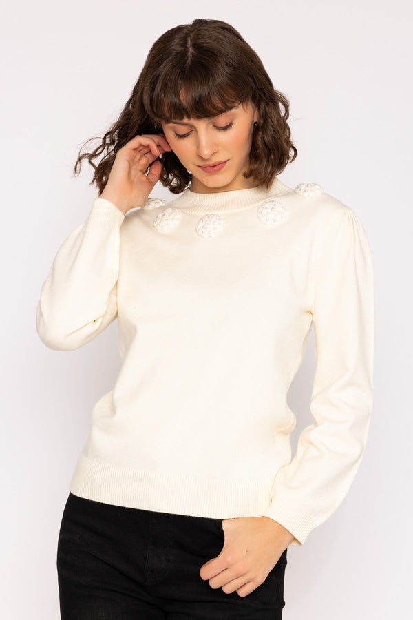 carraig donn White Applique Knit Jumper