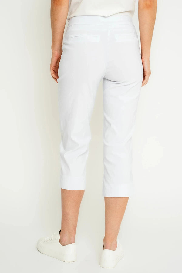 Carraig Donn White Bengaline Cropped Trousers