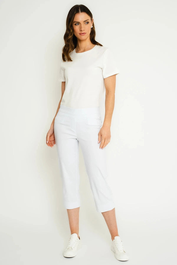 carraig donn White Bengaline Cropped Trousers