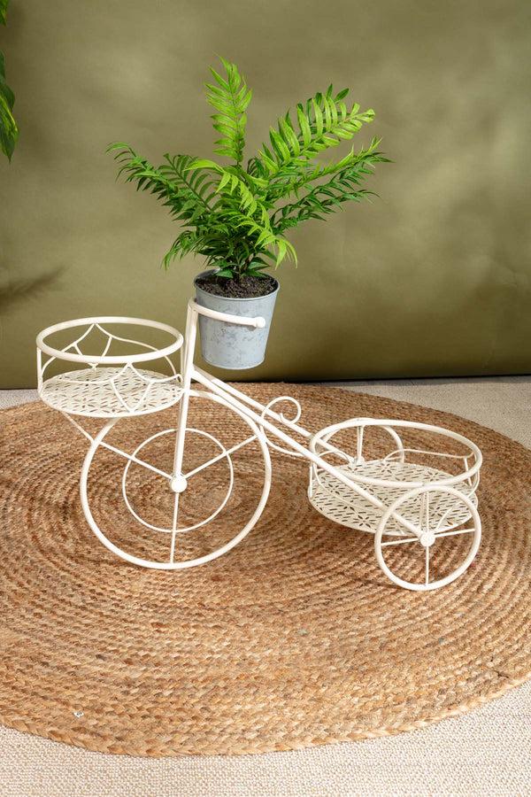 carraig donn White Bike Shaped Plant Stand