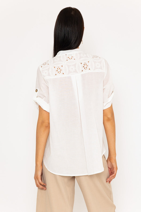 Carraig Donn White Broderie Anglaise Shirt