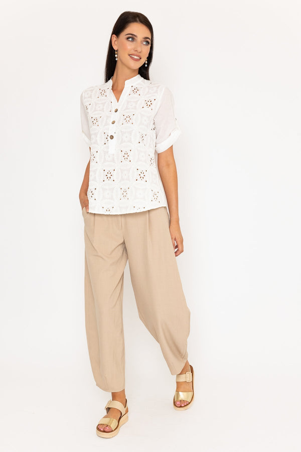 Carraig Donn White Broderie Anglaise Shirt
