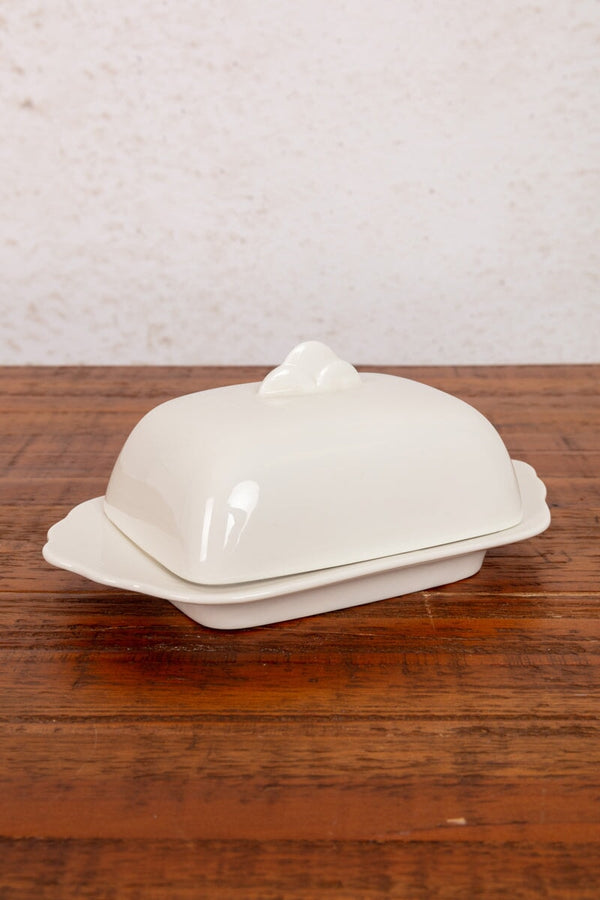 Carraig Donn White Ceramic Butter Dish