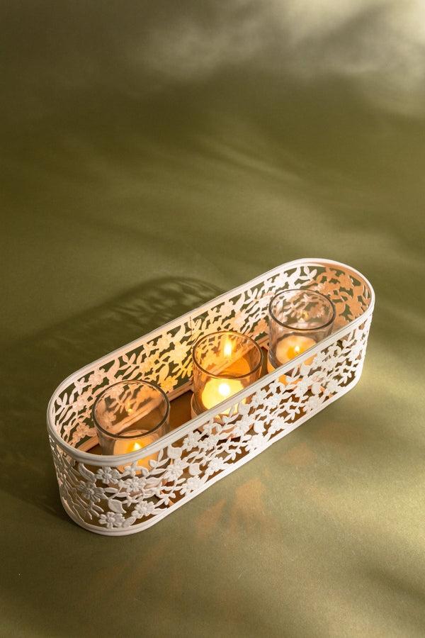 carraig donn White Garden Triple Tealight