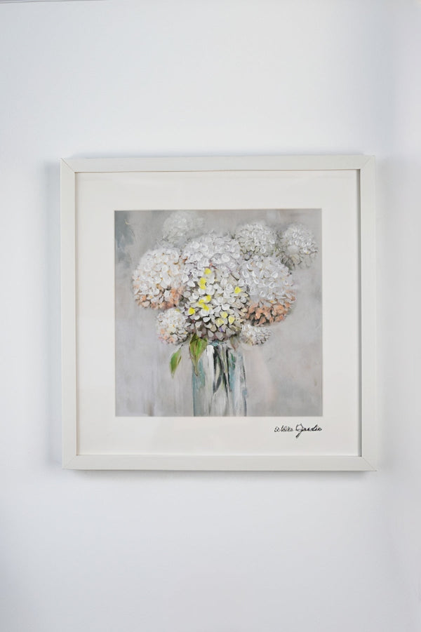 carraig donn White Jardin Posy Framed Wall Art