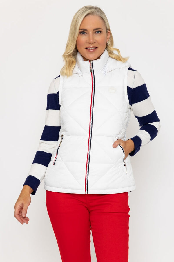 carraig donn White Quilted Gilet