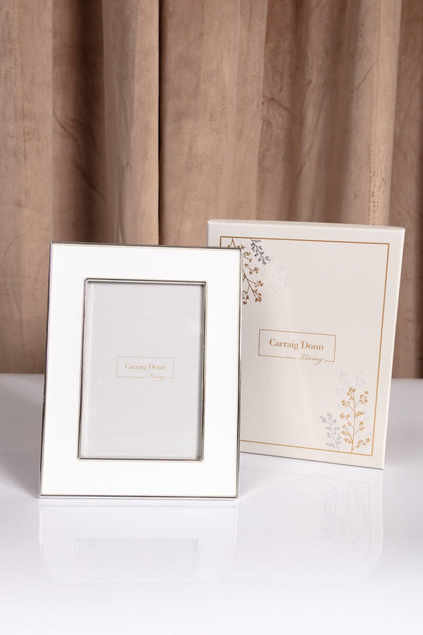 carraig donn White & Silver Trimmed Frame