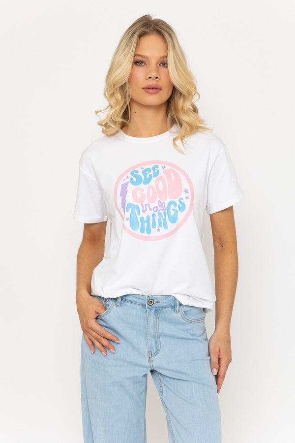 carraig donn White Slogan Print T-Shirt
