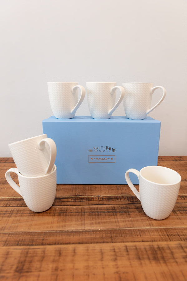 Carraig Donn Whiteware 6 Piece Mug Set