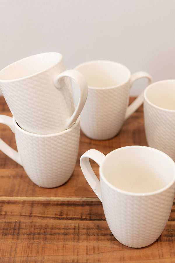 Carraig Donn Whiteware 6 Piece Mug Set