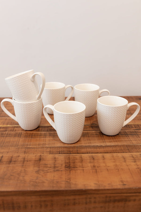 carraig donn Whiteware 6 Piece Mug Set