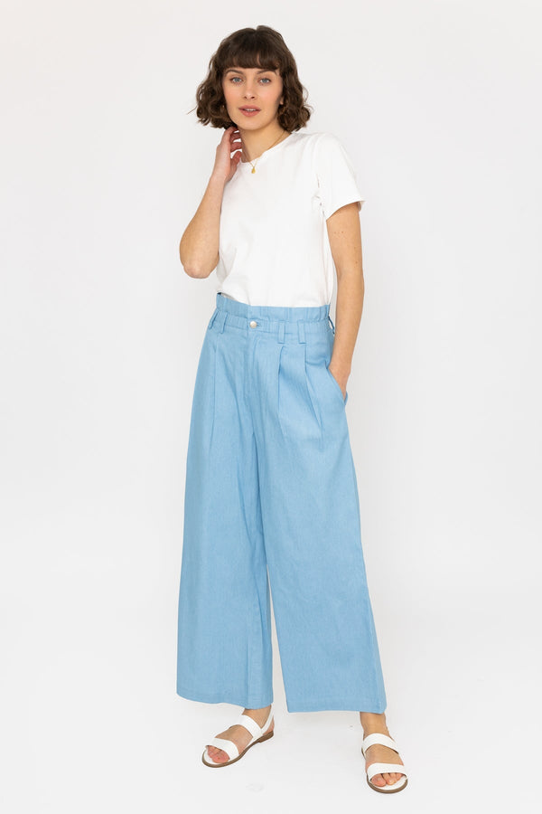 Carraig Donn Wide Leg Chambray Pant