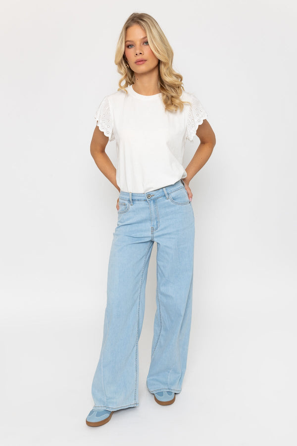 Carraig Donn Wide Leg Light Denim Jeans