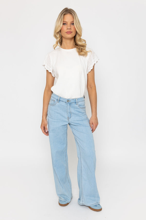 carraig donn Wide Leg Light Denim Jeans