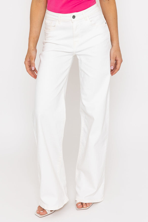 Carraig Donn Wide Leg White Denim Jeans