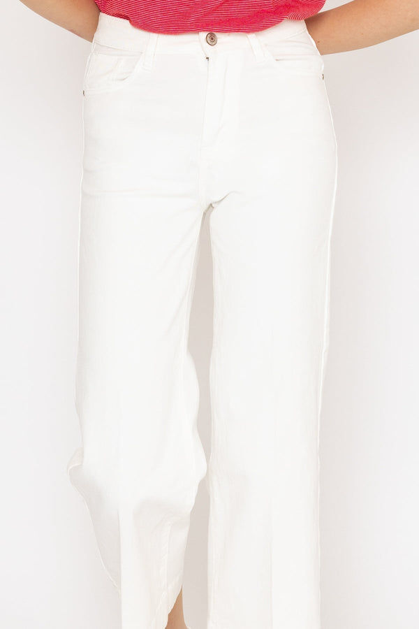Carraig Donn Windy Crop White Denim Jeans