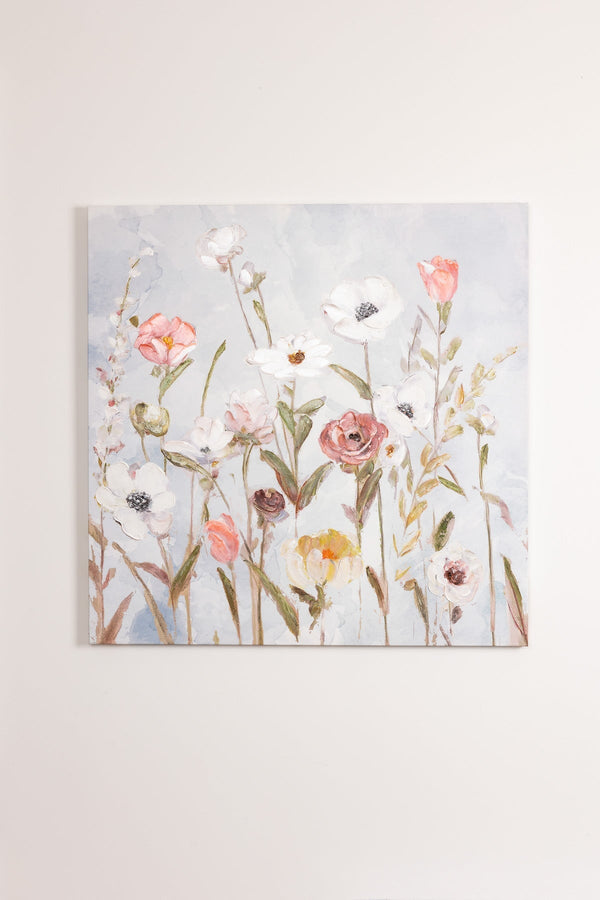 carraig donn Winter Meadow Floral Canvas Wall Art