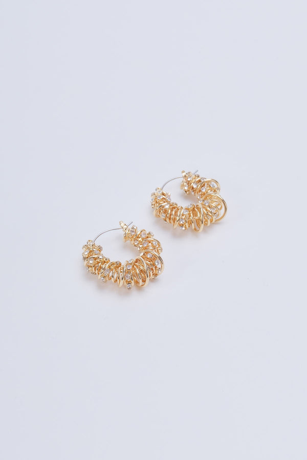 carraig donn Wire Wrap Gold Hoop Earrings
