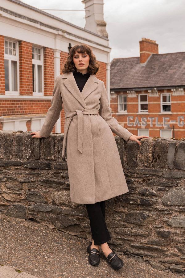 carraig donn Wrap Coat in Camel