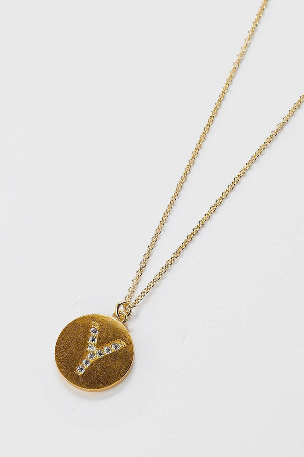 carraig donn Y Initial Necklace in Gold