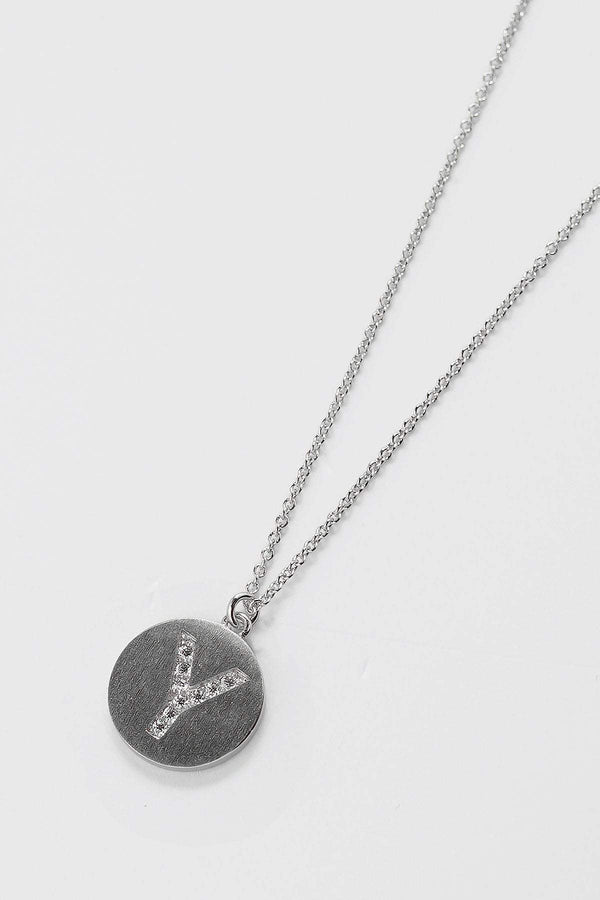 carraig donn Y Initial Necklace in Silver
