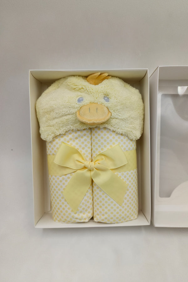 carraig donn Yellow Duck Hooded Baby Towel