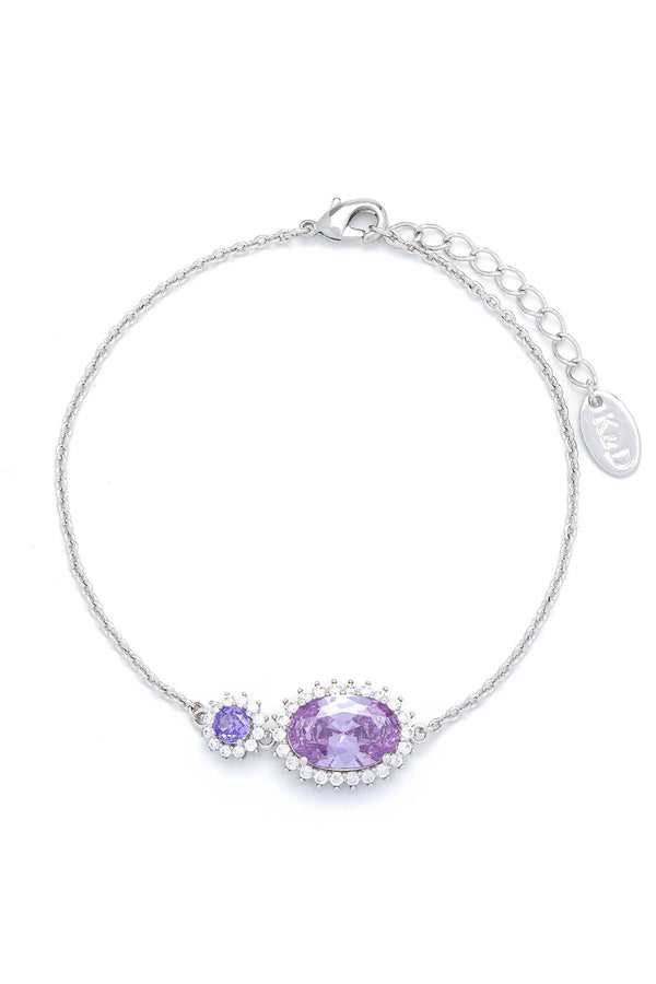 Carraig Donn Classic Oval Drop Purple Amethyst Bracelet