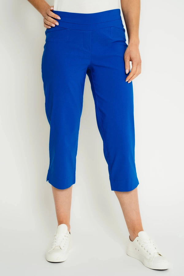 Carraig Donn Cobalt Blue Bengaline Cropped Trousers