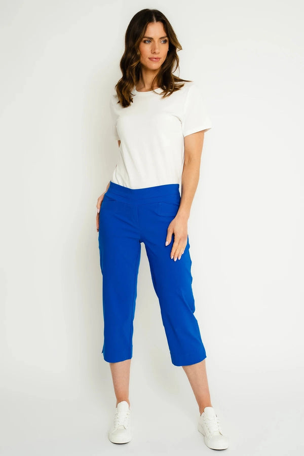carraig donn Cobalt Blue Bengaline Cropped Trousers