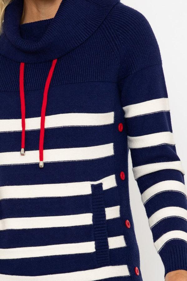 Carraig Donn Cowl Neck Knitted Jumper With Button Detail