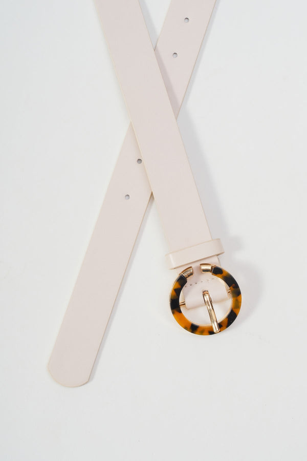 carraig donn Cream Belt with Contrast Buckle - Size M/L