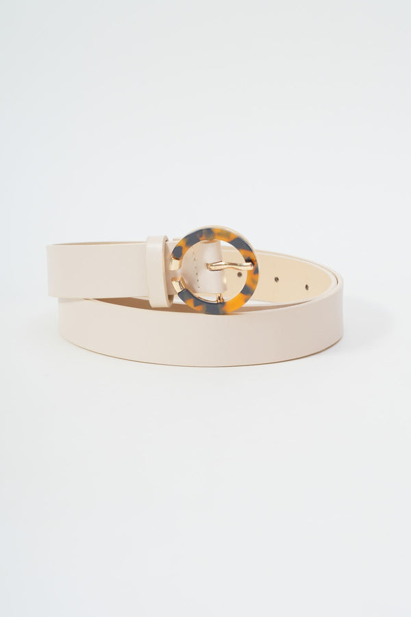 Carraig Donn Cream Belt With Contrast Buckle - Size S/M