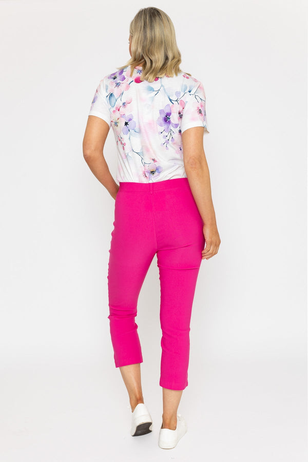 Carraig Donn Cropped Bengaline Trousers In Hot Pink