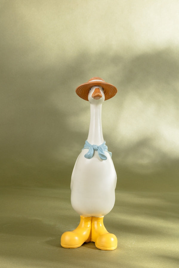 Carraig Donn Decorative Duck Figurine With Hat & Blue Scarf