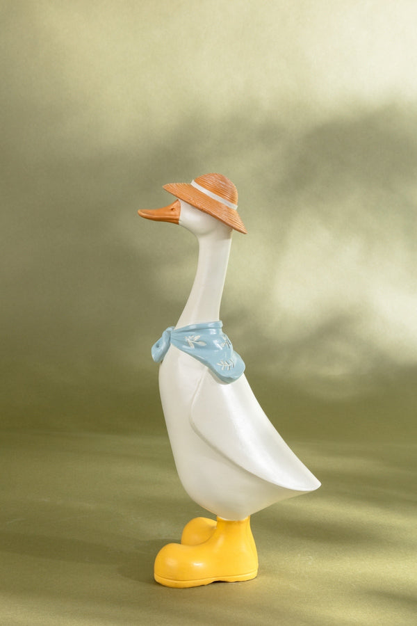 Carraig Donn Decorative Duck Figurine With Hat & Blue Scarf