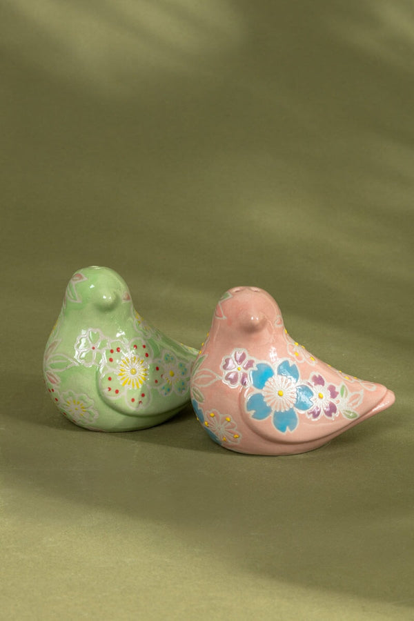 carraig donn Eclectic Flower Bird Salt And Pepper Set