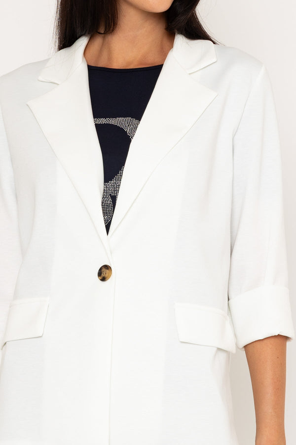 Carraig Donn Ecru Viscose Blend Single Breasted Blazer