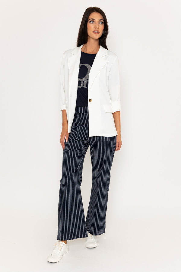 Carraig Donn Ecru Viscose Blend Single Breasted Blazer