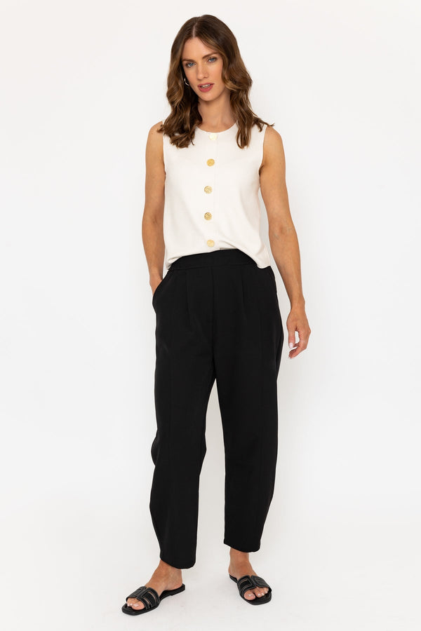 Carraig Donn Elastic Waist Stretch Trousers In Black