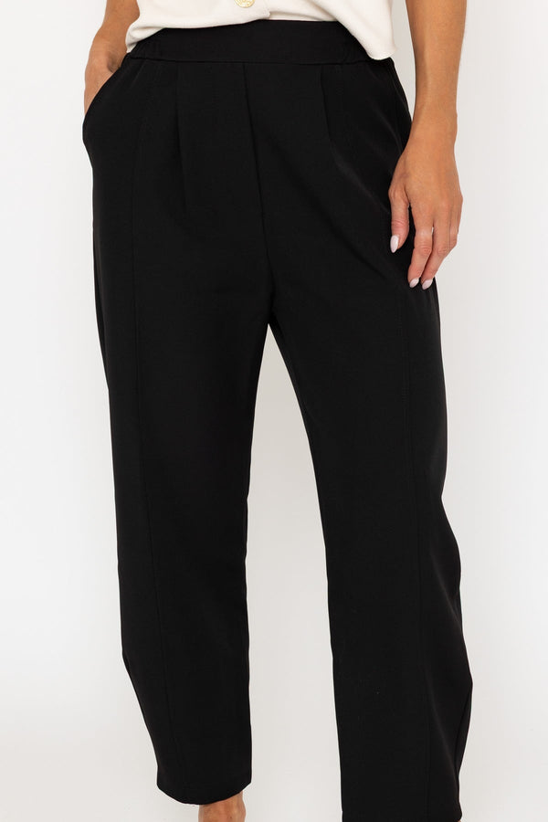 Carraig Donn Elastic Waist Stretch Trousers In Black