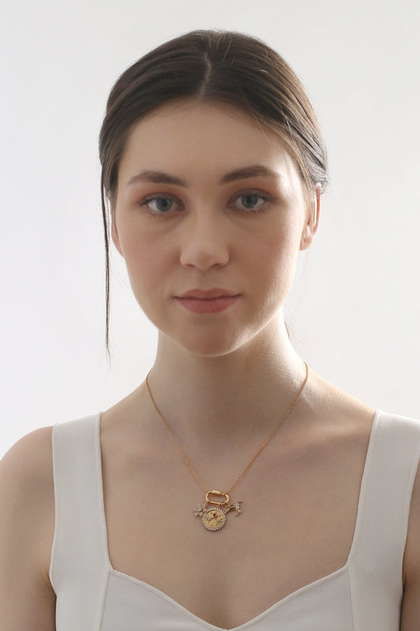 Carraig Donn Gold Plated Hummingbird Charm Necklace