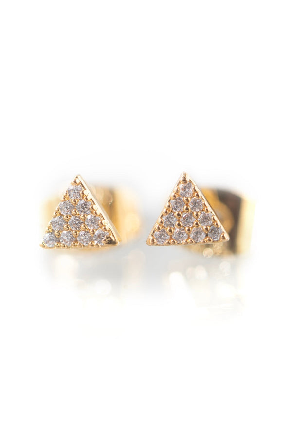 carraig donn Gold Plated Petite Triangular Earrings