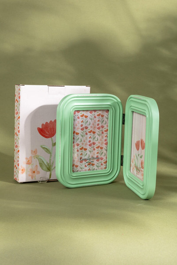Carraig Donn Green Curve Double Photo Frame 4x6inch