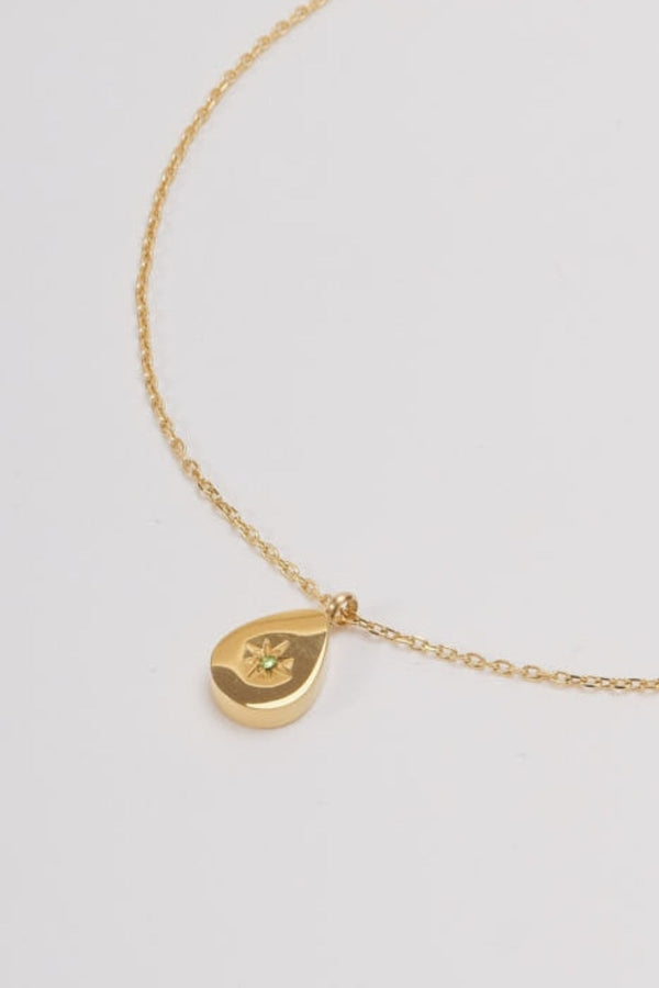 Carraig Donn Green Stone Star Pendant Gold Necklace