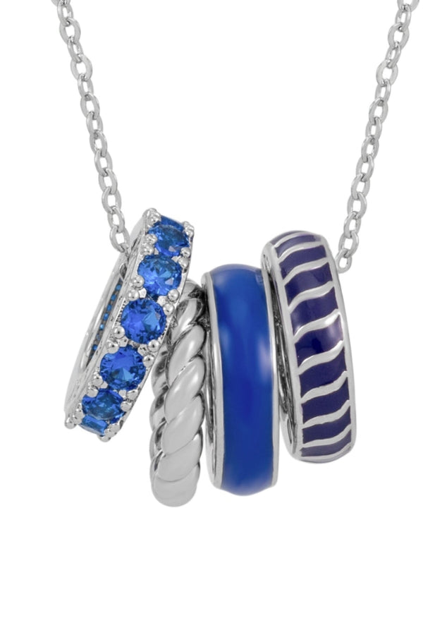 Carraig Donn Halo Night Blue Pendant Silver Necklace