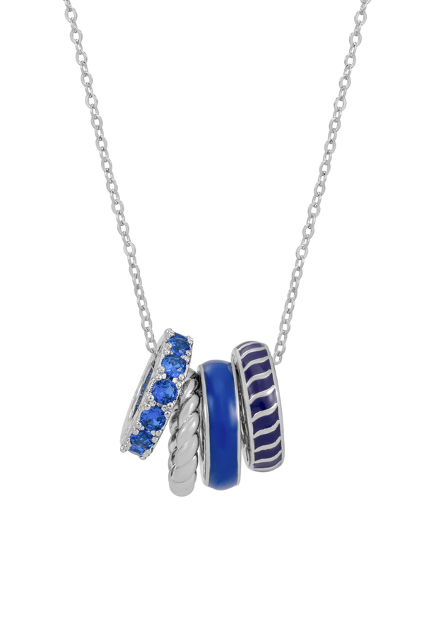 carraig donn Halo Night Blue Pendant Silver Necklace