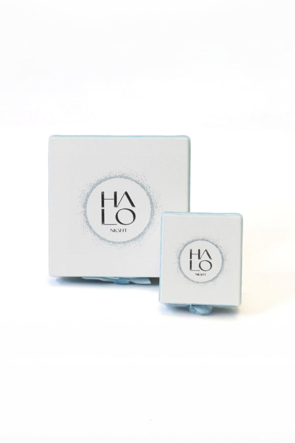 Carraig Donn Halo Night Mini Blue Enamel Hoop Earrings