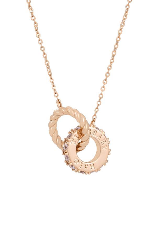 carraig donn Halo Pink Sunset Interlocking Pendant Necklace
